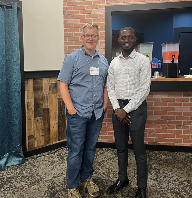 Dr. James Luyendyk and Nana Kwame Kwabi Boateng at a recent conference.